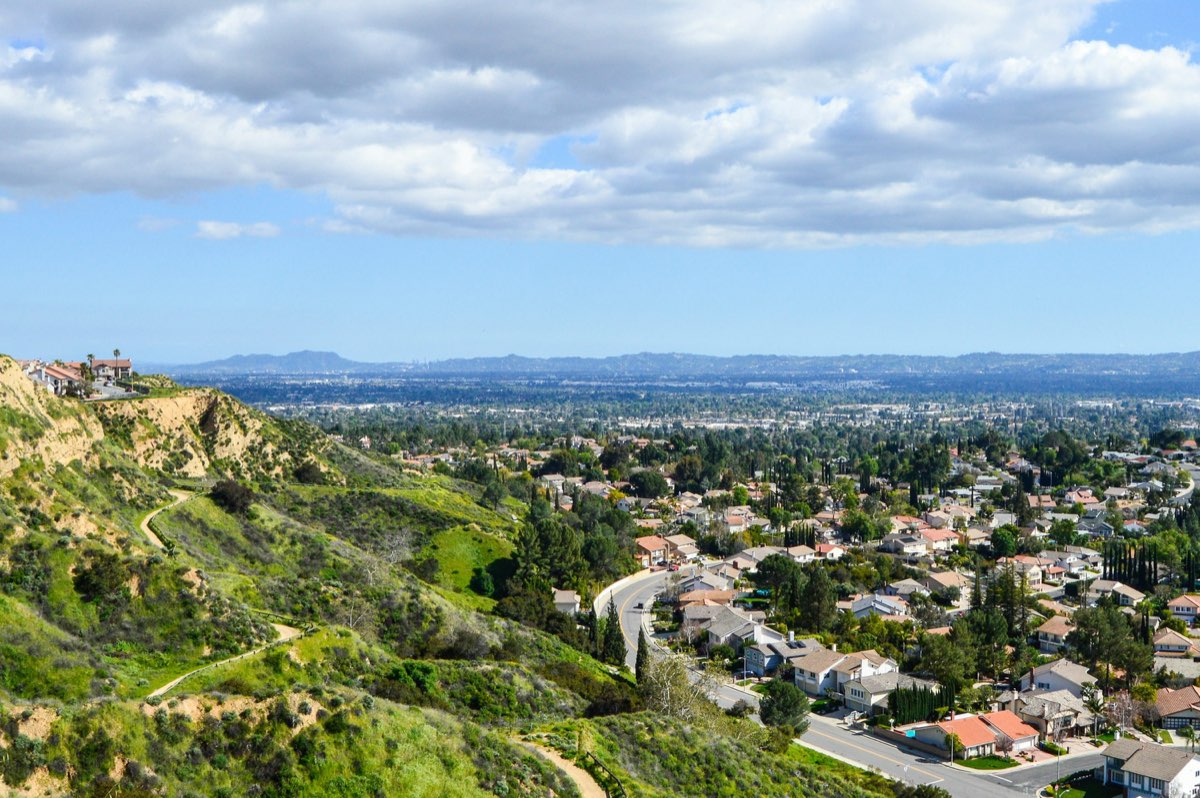 Hillside view over a San Fernando Valley neighbourhood